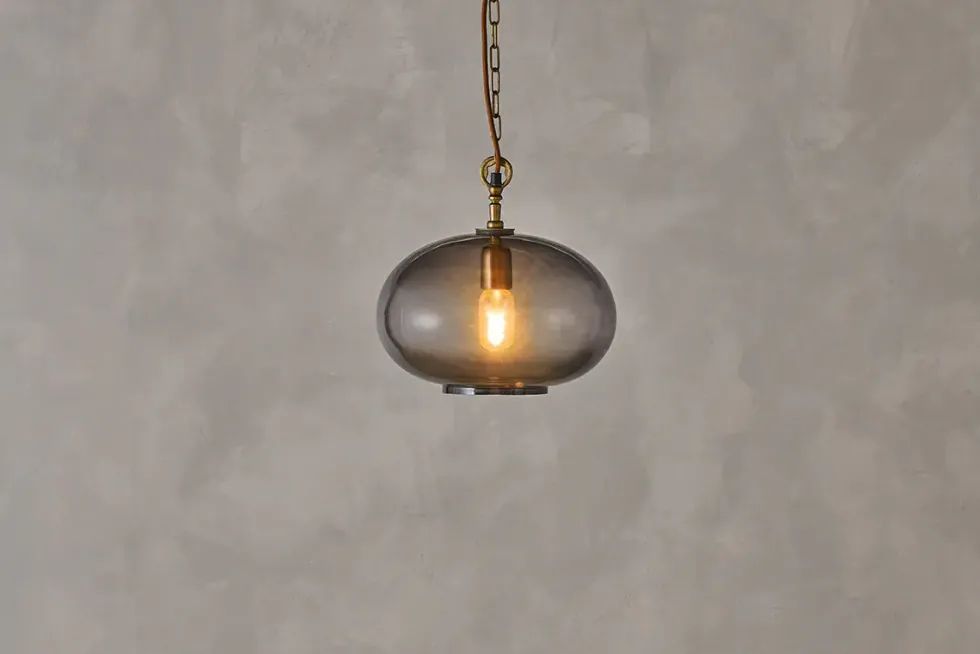 Otoro Recycled Glass Pendant - Smoke - Small Round