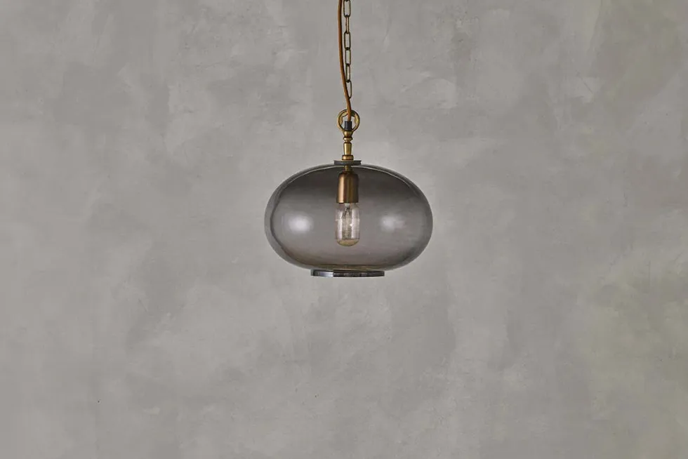 Otoro Recycled Glass Pendant - Smoke - Small Round