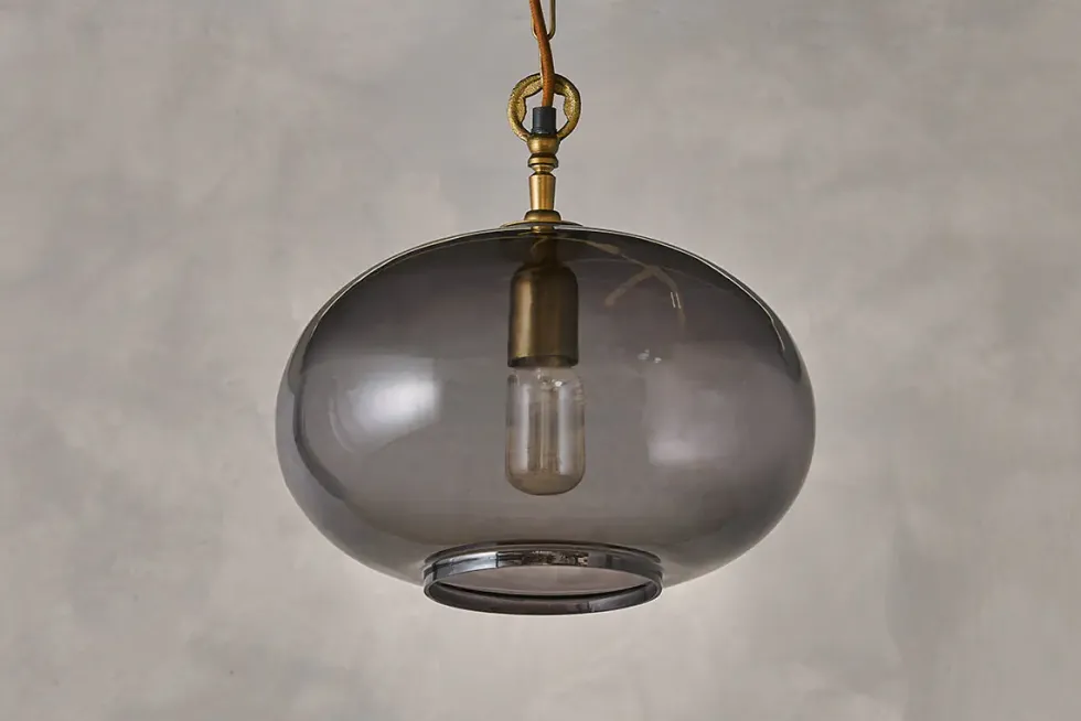 Otoro Recycled Glass Pendant - Smoke - Small Round