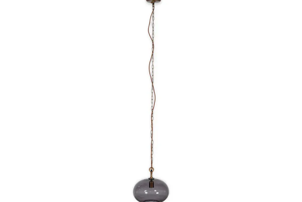 Otoro Recycled Glass Pendant - Smoke - Small Round