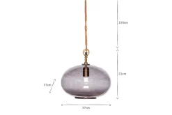 Otoro Recycled Glass Pendant - Smoke - Small Round