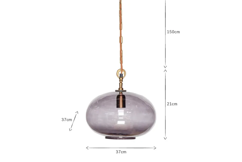 Otoro Recycled Glass Pendant - Smoke - Small Round
