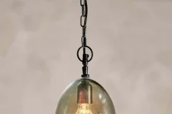 Otoro Recycled Glass Pendant - Green - Small Oval