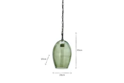 Otoro Recycled Glass Pendant - Green - Small Oval