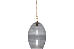 Otoro Recycled Glass Pendant - Smoke - Large Oval