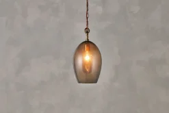 Otoro Recycled Glass Pendant - Smoke - Small Oval
