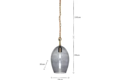 Otoro Recycled Glass Pendant - Smoke - Small Oval