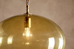 Otoro Recycled Glass Pendant - Honey - Large Round