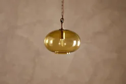 Otoro Recycled Glass Pendant - Honey - Small Round