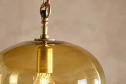 Otoro Recycled Glass Pendant - Honey - Small Round