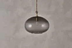 Otoro Recycled Glass Pendant - Smoke - Large Round