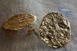 Oya Hammered Earrings - Gold