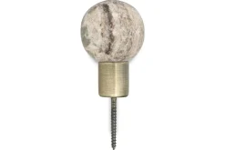 Paladi Marble & Iron Round Hook - Grey