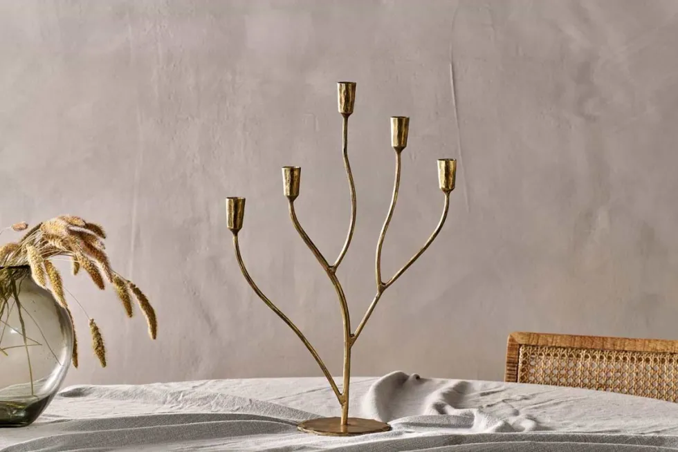 Palani Statement Candelabra - Antique Brass - Large