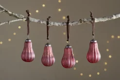 Pannee Drop Baubles - Merlot - (Set of 4)