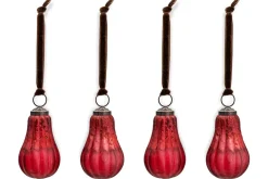 Pannee Drop Baubles - Merlot - (Set of 4)
