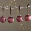 Pannee Round Baubles - Merlot - (Set of 4)