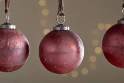 Pannee Round Baubles - Merlot - (Set of 4)