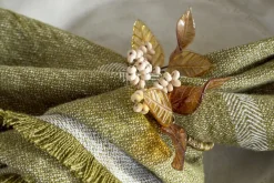 Parili Glass Leaf Napkin Rings - Natural & Rust - (Set of 4)