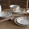 Patthar Dinnerware Set - Cream & Clay - (Set of 12)