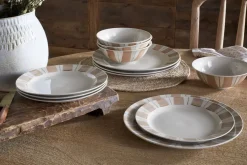 Patthar Dinnerware Set - Cream & Clay - (Set of 12)