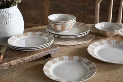 Patthar Dinnerware Set - Cream & Clay - (Set of 12)