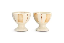 Patthar Egg Cups - Cream & Clay - (Set of 2)