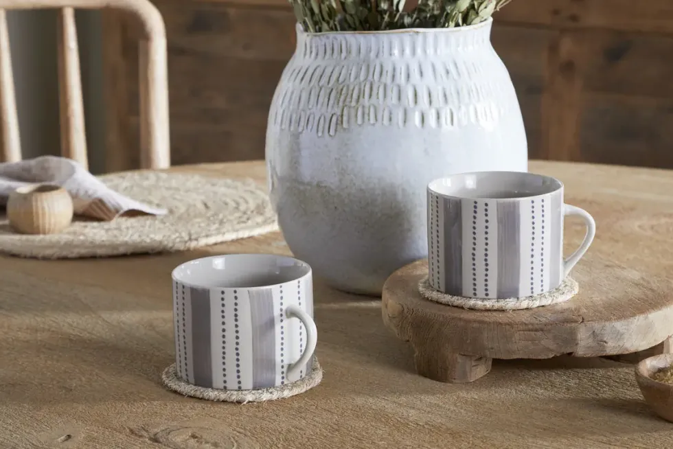 Patthar Mug - Cream & Grey - Large (Set of 2)