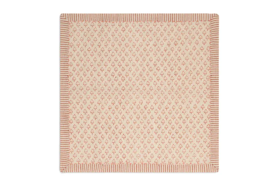 Peplu Block Print Napkin - Terracotta - (Set of 4)