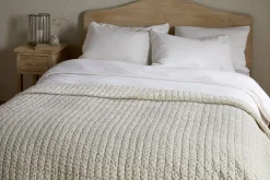 Peplu Cotton & Linen Screen Print Bed Quilt - Sage Green