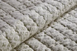 Peplu Cotton & Linen Screen Print Bed Quilt - Sage Green