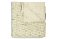 Peplu Cotton & Linen Screen Print Bed Quilt - Sage Green