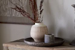 Perola Reactive Glaze Decorative Vase - Natural & Rust