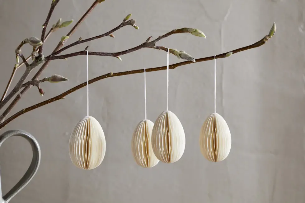 Piani Hanging Paper Decoration - Cream - (Set of 4)
