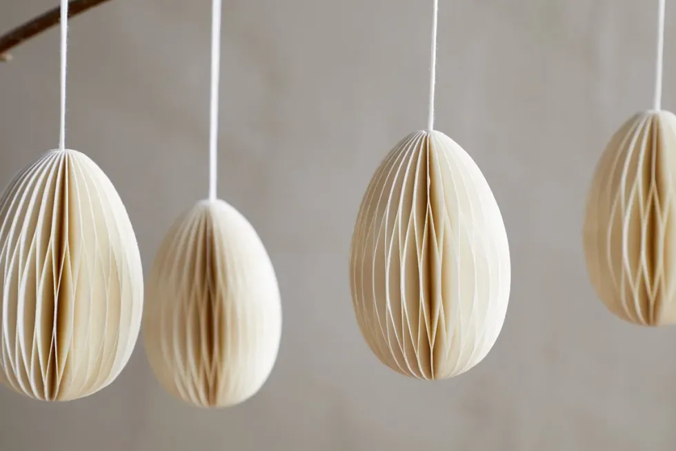 Piani Hanging Paper Decoration - Cream - (Set of 4)