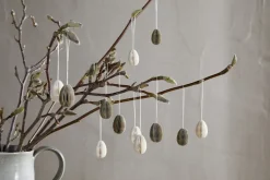 Piani Mini Hanging Paper Decoration - Natural & Moss - (Set of 12)