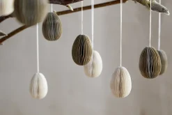 Piani Mini Hanging Paper Decoration - Natural & Moss - (Set of 12)