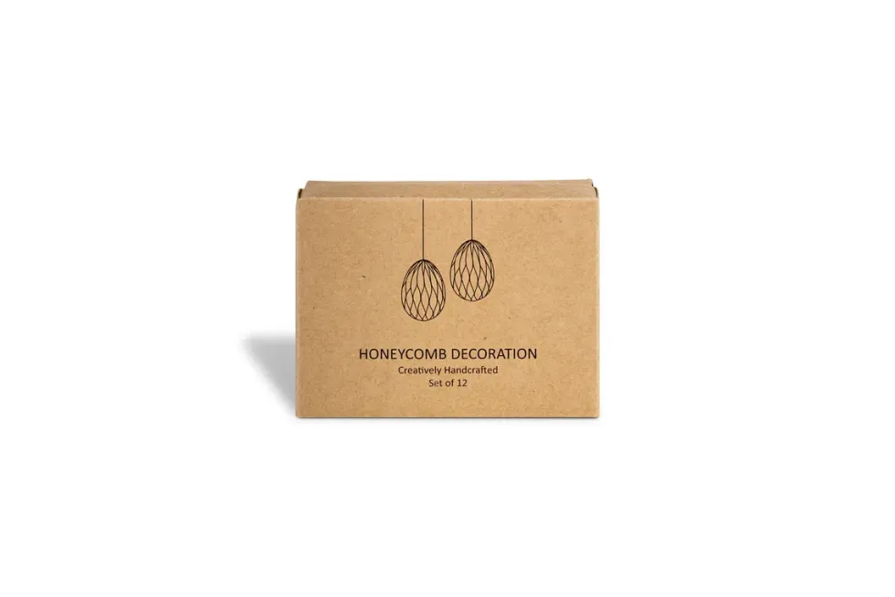 Piani Mini Hanging Paper Decoration - Natural & Moss - (Set of 12)