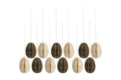 Piani Mini Hanging Paper Decoration - Natural & Moss - (Set of 12)