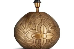 Purana Etched Table Lamp Base - Brass