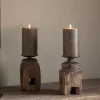 Rana Reclaimed Candle Holder - Reclaimed Wood & Iron