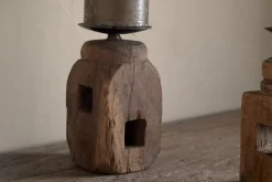 Rana Reclaimed Candle Holder - Reclaimed Wood & Iron