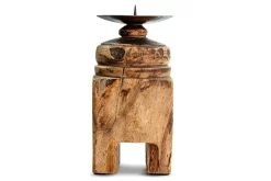 Rana Reclaimed Candle Holder - Reclaimed Wood & Iron