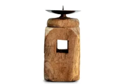 Rana Reclaimed Candle Holder - Reclaimed Wood & Iron