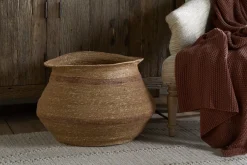 Rana Wide Basket - Natural & Rust