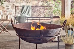 Reclaimed Iron Kadai With Grill - Small