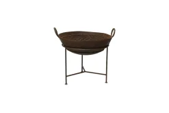Reclaimed Iron Kadai With Grill - Small