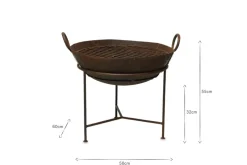 Reclaimed Iron Kadai With Grill - Medium