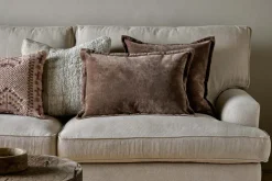 Renwal Velvet & Linen Cushion Cover - Brown