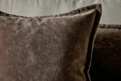 Renwal Velvet & Linen Cushion Cover - Brown